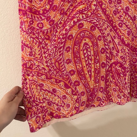 Ralph Lauren 100% Silk Paisley Sleeveless Top Shoulder Pull Strings Size Medium - Picture 5 of 7